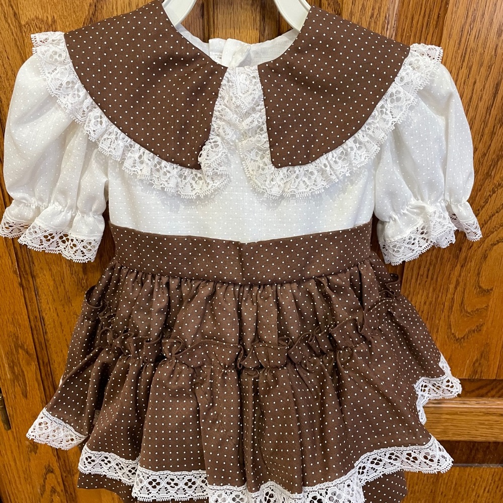 Brown and white dress